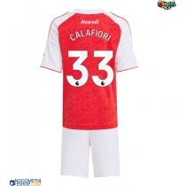 Otroški Nogometni dresi Arsenal Riccardo Calafiori #33 Domači 2025-26 Kratek Rokav (+ Kratke hlače)